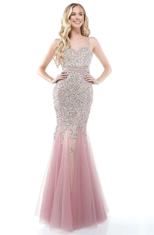 velvet gown dressesColors Dress - 2230 Beaded Mermaid Gown