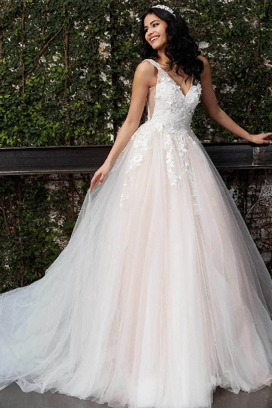 corset gown dressesJovani JB05353 - Beaded Tulle Bridal Gown