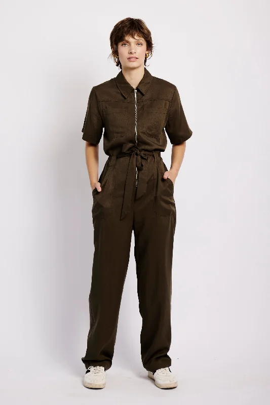 women's jumpsuits for eco-friendly choicesThe Lyocell Boiler Suit in Fatigue