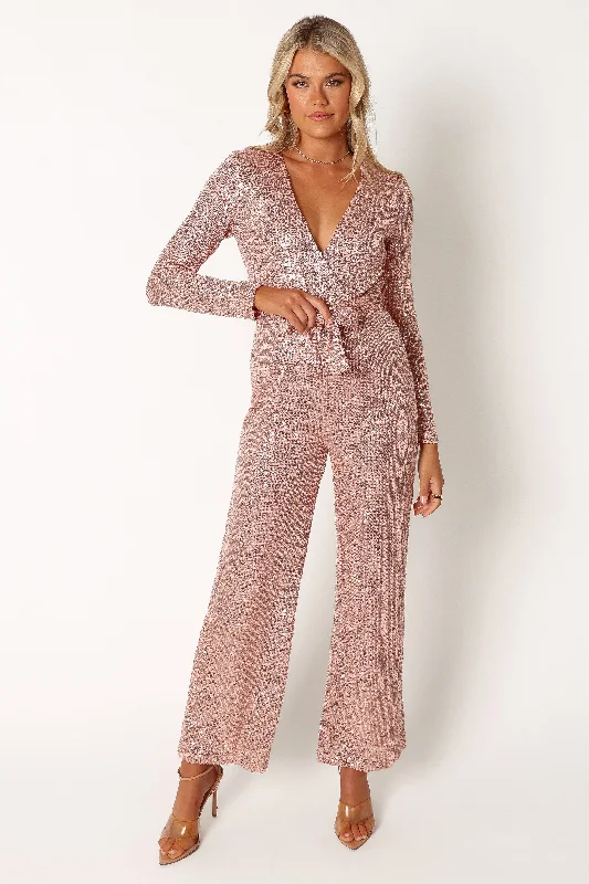 women's jumpsuits for laid-back looksKiera Jumpsuit - Rose Gold