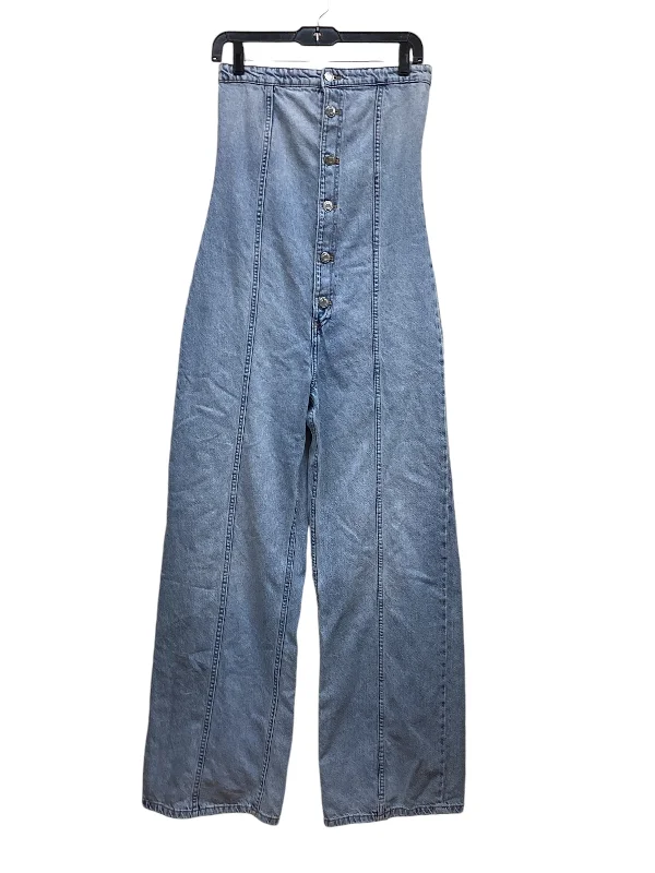 women's jumpsuits with rufflesJumpsuit By Zara In Blue Denim, Size: S