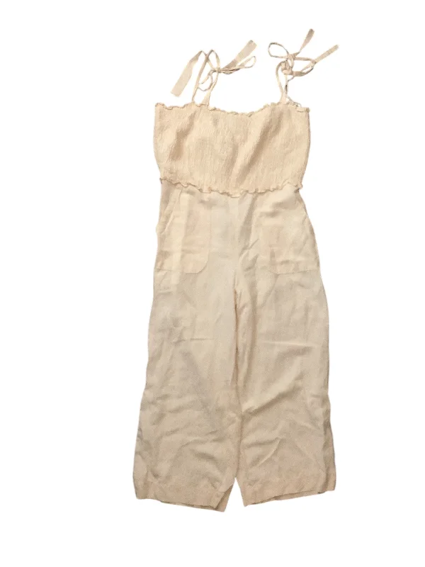 women's jumpsuits with flutter sleevesJumpsuit By Rebecca Taylor In Cream, Size: 10