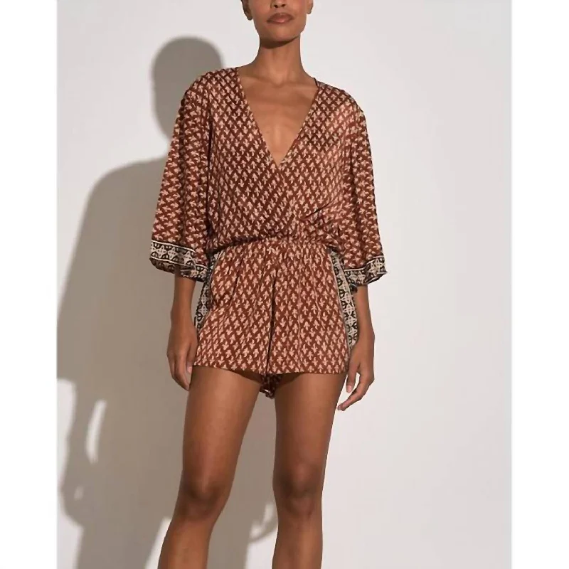 women's jumpsuits for short womenCasablanca Romper In Brick