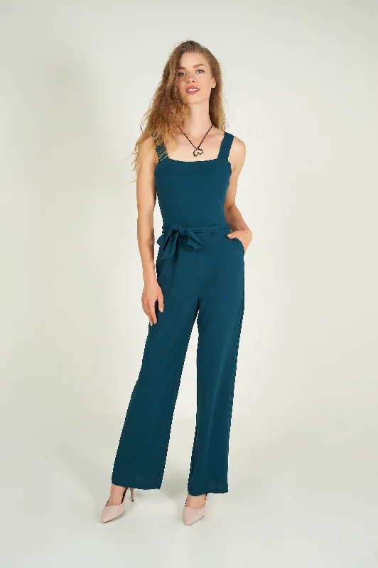 women's jumpsuits with Peter Pan collarsSquare-neck jumpsuit - ELIROSE-X2 - (R-C14)