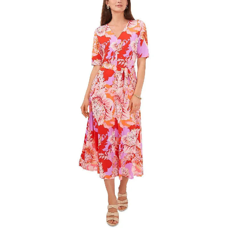 tulle midi dressesWomens Floral Midi Fit & Flare Dress