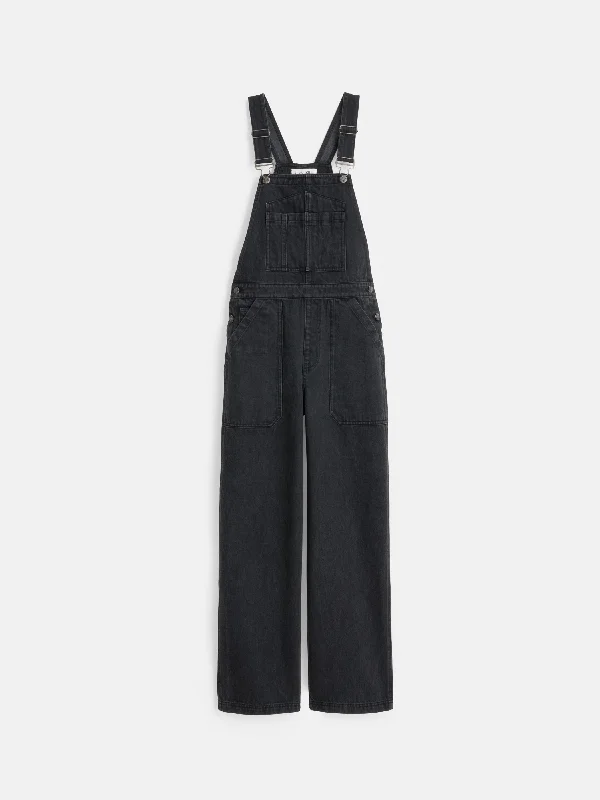 women's jumpsuits for apple-shaped bodiesLili Overall In Black Denim