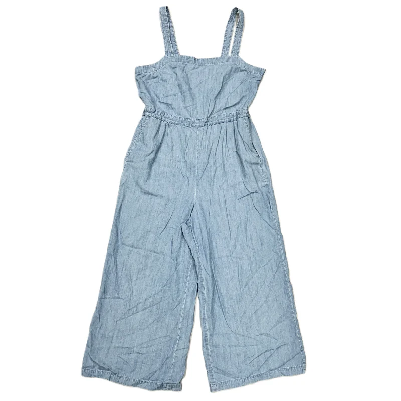 women's jumpsuits with self-ties at the waistJumpsuit By J. Crew In Blue Denim, Size: M