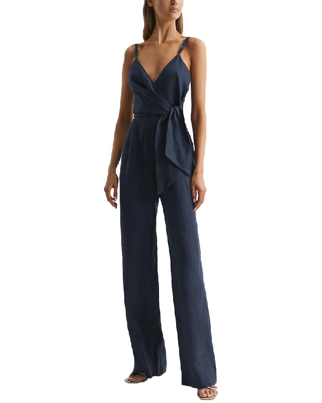 women's jumpsuits for everyday wearReiss Emilia Linen Jumpsuit