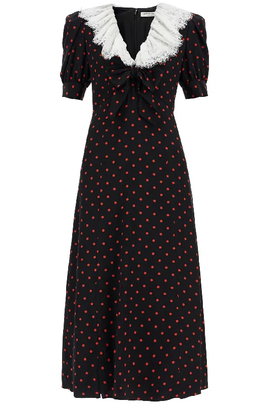 stretchy midi dressesAlessandra Rich Women's 'Polka Dot Silk Midi Dress'