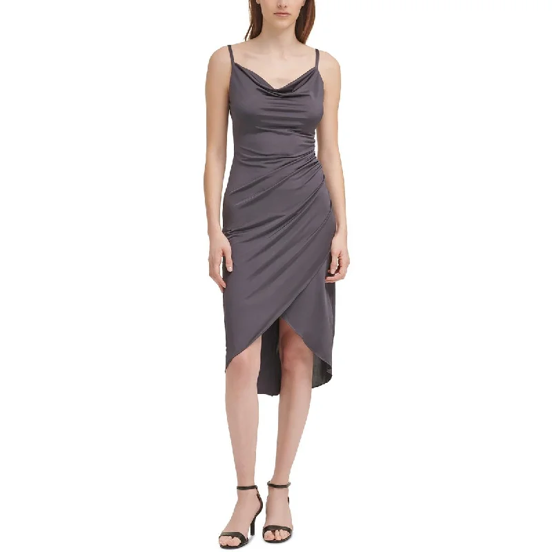 elegant evening midi dressesWomens Cowl Midi Slip Dress