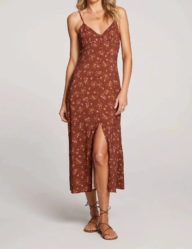 mid-length midi dressesTori Midi Dress In Pecan