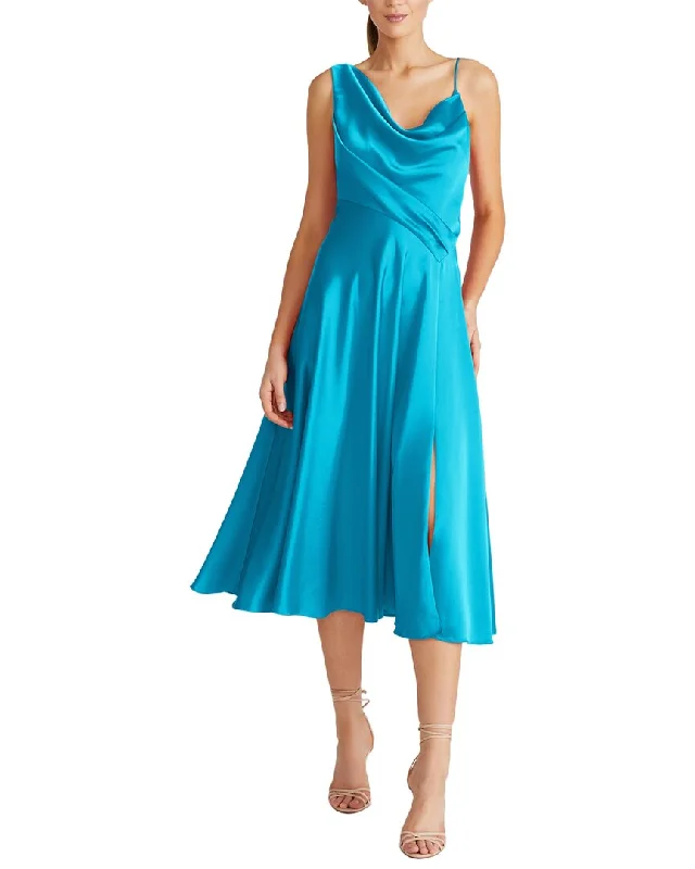 quick-dry midi dressesTheia Hayden Satin A-Line Midi Dress