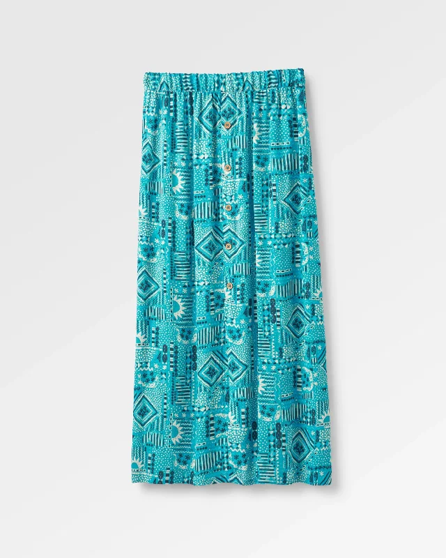 women's jumpsuits with rufflesHannah Skirt - Vintage Patchwork Blue Pool