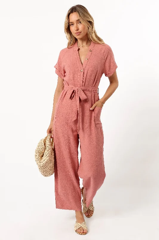 women's jumpsuits made of chiffonArchie Jumpsuit - Pink