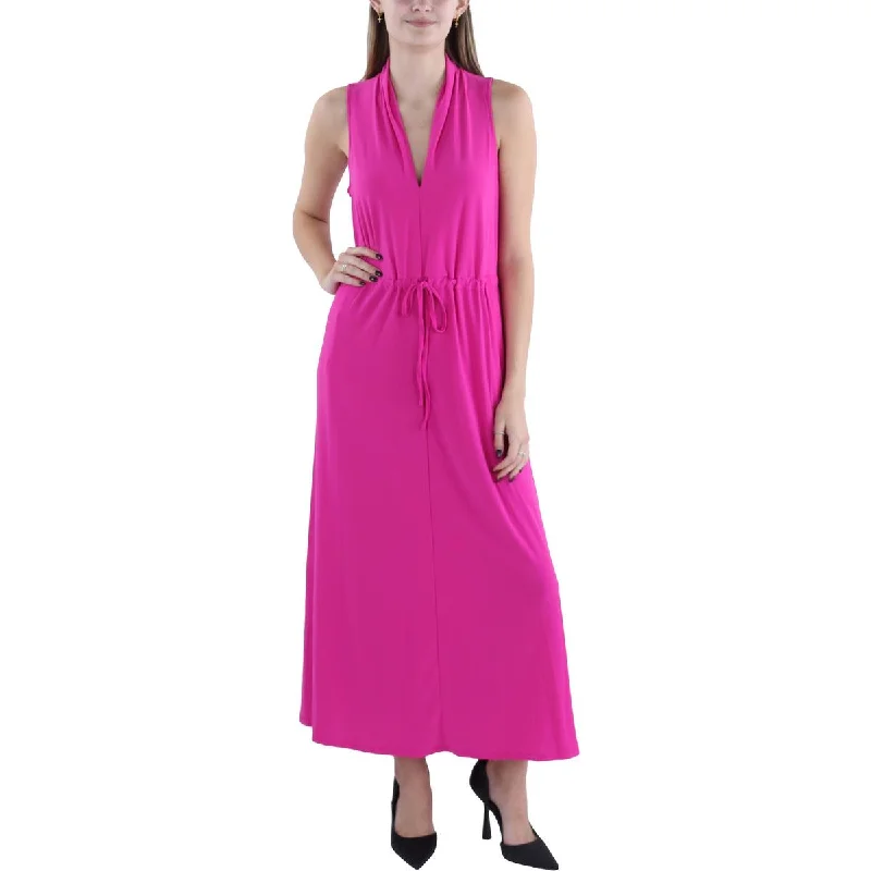 lightweight midi dressesWomens Cowl Neck Cap Sleeve Midi Dress