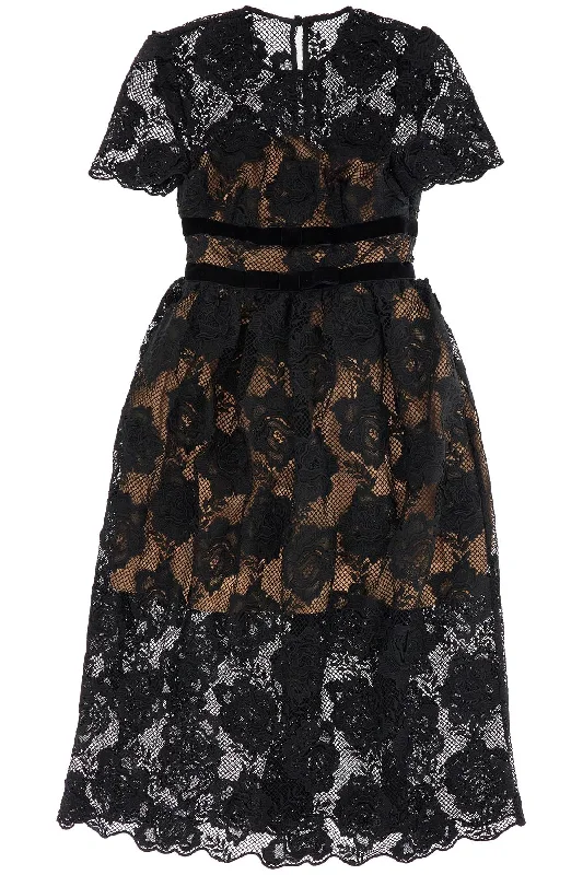 midi dresses for autumnSelf Portrait Women's Midi Lace Dress With Bows