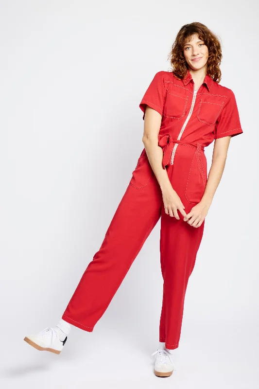 women's jumpsuits for bohemian chicThe Lyocell Boiler in Red