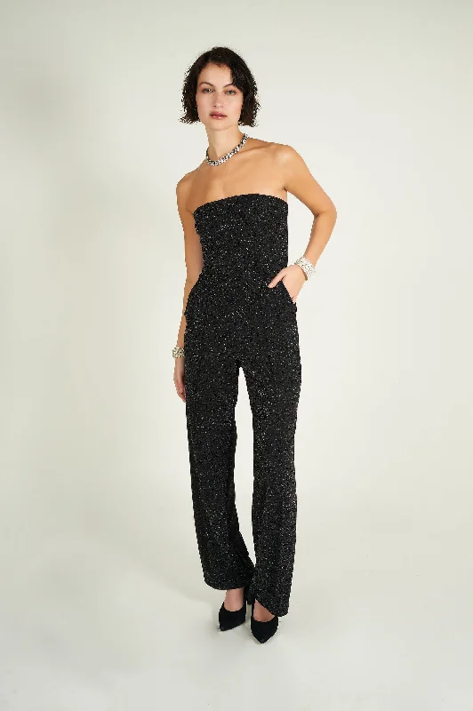 women's jumpsuits for bohemian chicSleeveless shiny jumpsuit - LAKEN-2 - (R-C11)