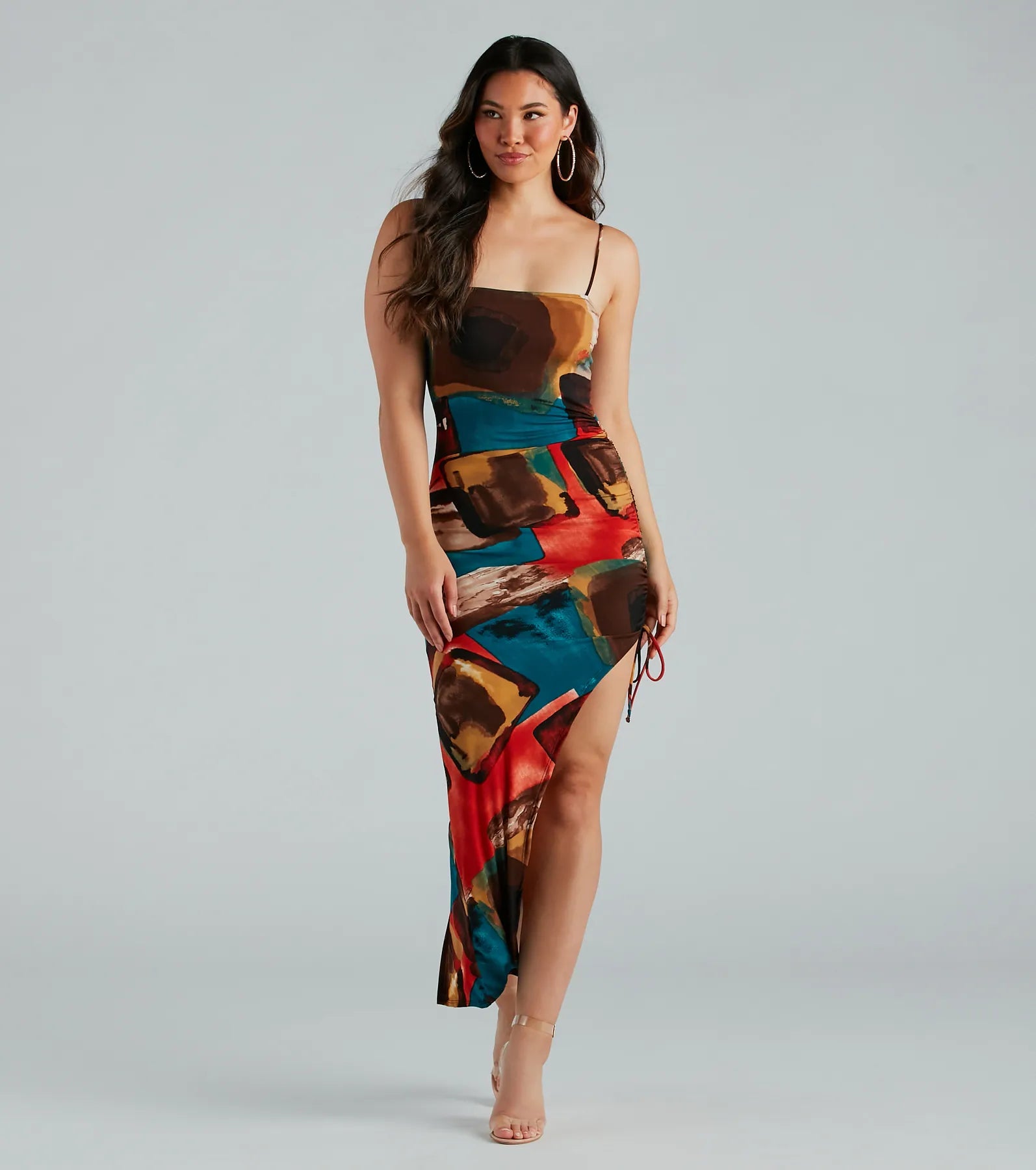 elegant maxi dressesColorful Sensation Abstract Print Maxi Dress