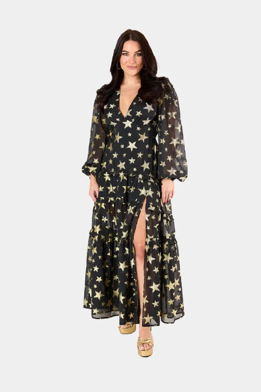 affordable maxi dressesZodiak Long Sleeve Maxi Dress - Super Nova