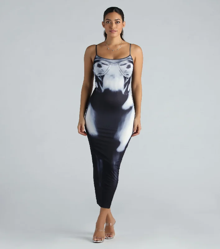 maxi dresses for mother of the brideSee Through Me X-Ray Graphic Maxi Dress