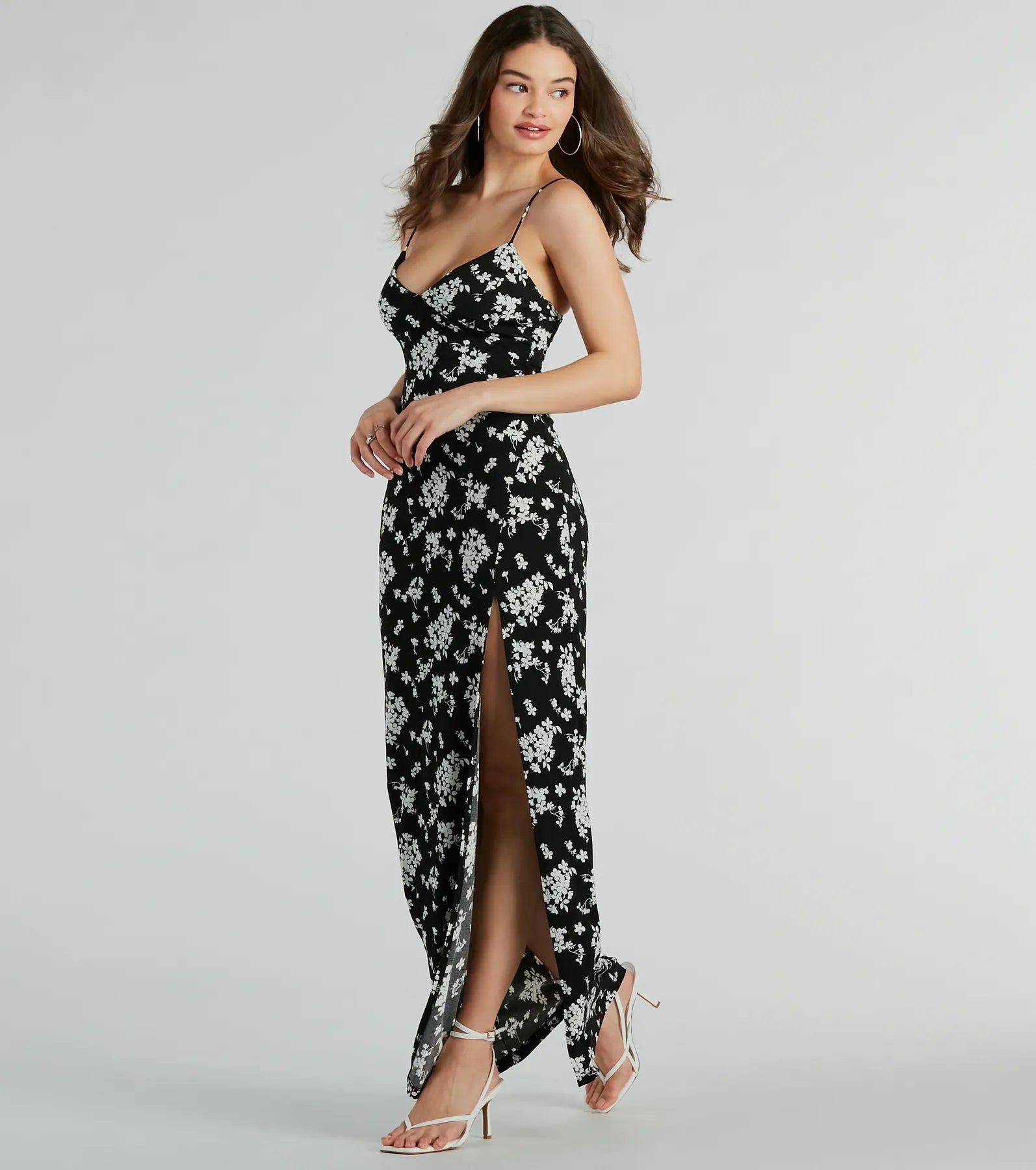 maxi dresses for warm weatherSweet Mood High Slit Floral Knit Maxi Dress