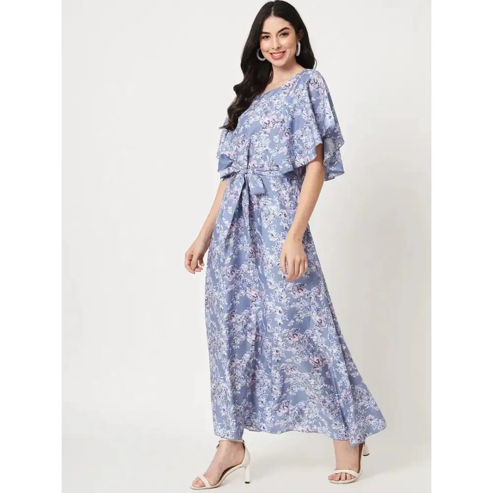 silk maxi dressesWomen Multi Color Floral Print A line Casual Long Maxi Dress