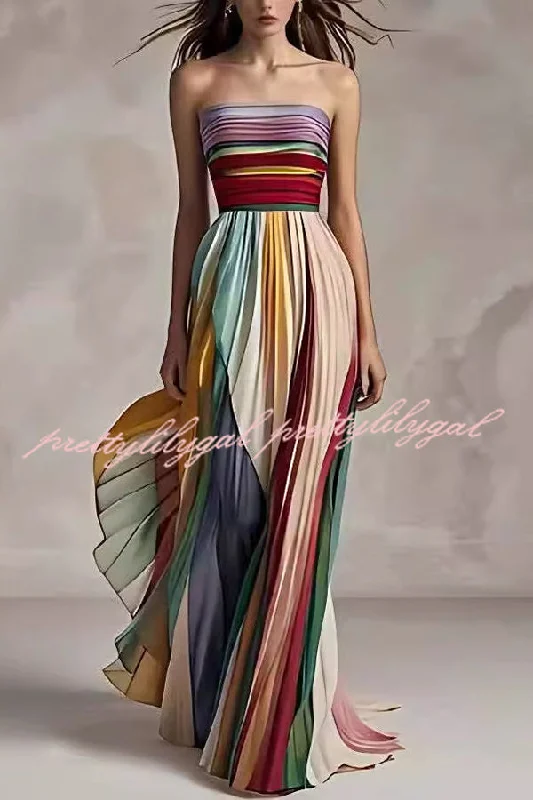 maxi dresses for outdoor weddingsSexy Off-shoulder Tube Top Waist Color Maxi Dress