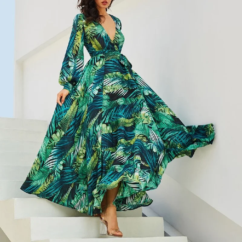 maxi dresses with built-in brasBhoo latern sleeve floral maxi dress