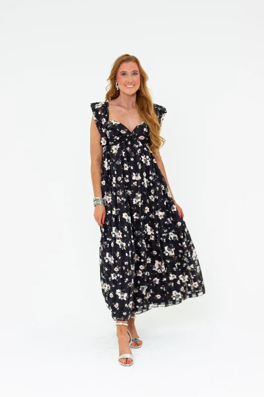 maxi dresses for womenLilly Sweetheart Neckline Maxi Dress - Flower Basket