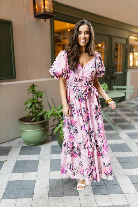 vintage maxi dressesSydney Puff Sleeve Maxi Dress - Bashful