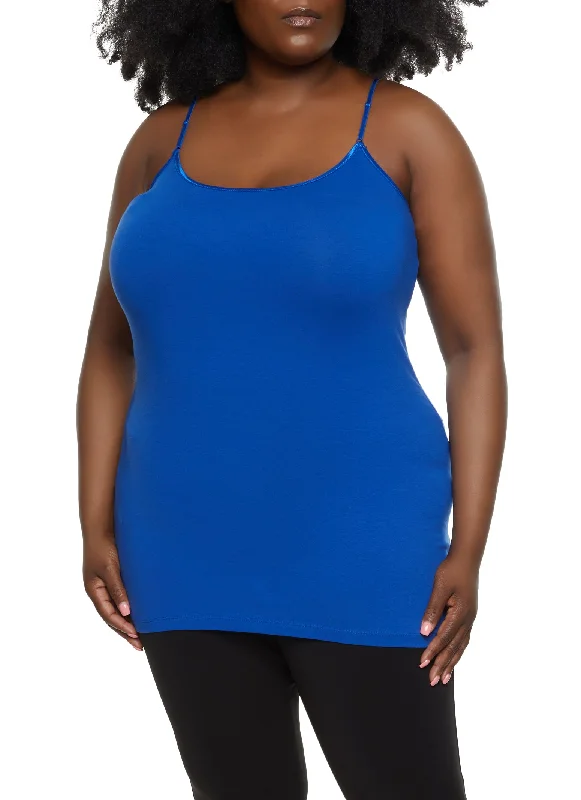 women's machine-washable dressesPlus Size Basic Solid Cami