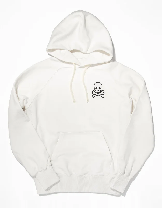 women's body-skimming dressesSKULL AND CROSSBONES HOODIE - WHITE