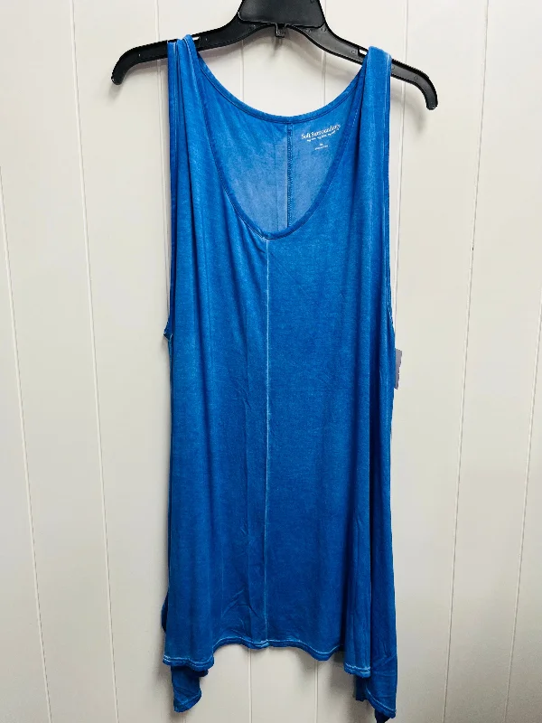 women's affordable dressesTop Sleeveless Basic By Soft Surroundings In Blue, Size: 3x