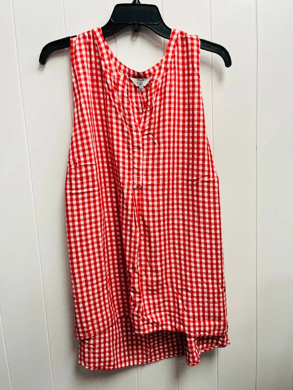 women's boho dressesTop Sleeveless By Crown And Ivy In Red & White, Size: 3x