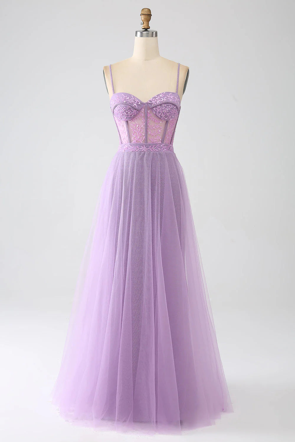 glamorous prom dressesAmzcw A-Line Lilac Spaghetti Straps Long Corset Prom Dress prom dresses shops