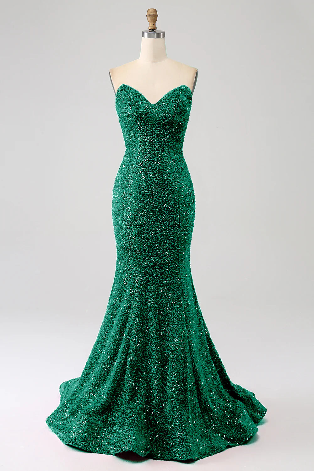 prom dresses for apple shapesAmzcw Dark Green Mermaid Sweetheart Sweep Train Prom Dress With Sequins prom dresses shops