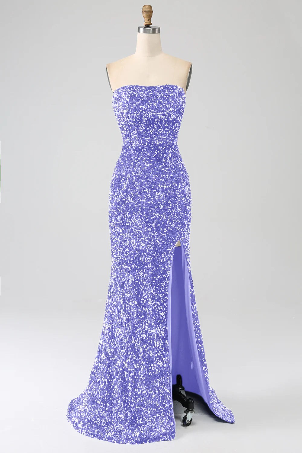 bespoke prom dressesAmzcw Lavender Mermaid Strapless Sequins Long Prom Dress With Slit prom dresses shops