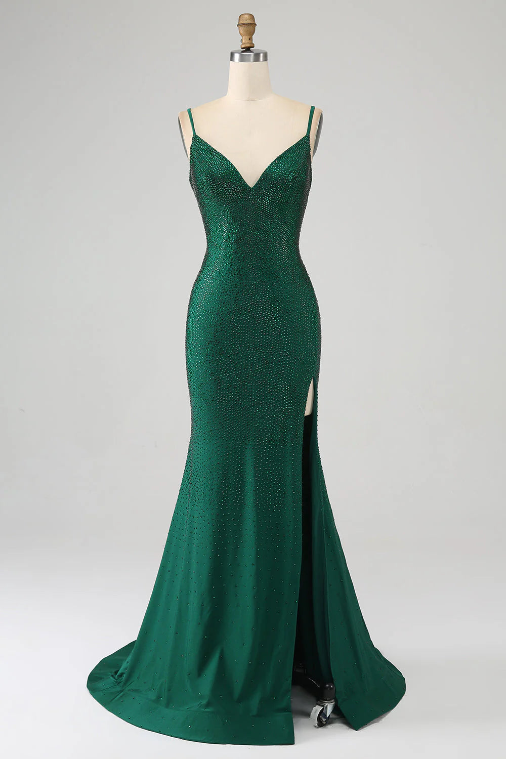 prom dresses for hourglass figuresAmzcw Sparkly Dark Green Mermaid Beaded Long Prom Dress with Slit prom dresses shops