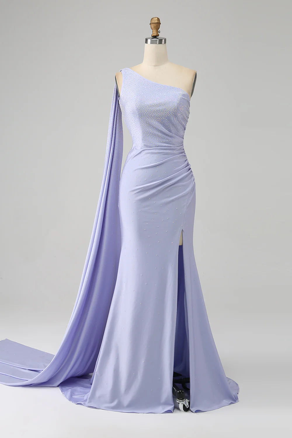 fitted prom dressesAmzcw Lilac Mermaid One Shoulder Backless Long Prom Dress with Slit prom dresses shops